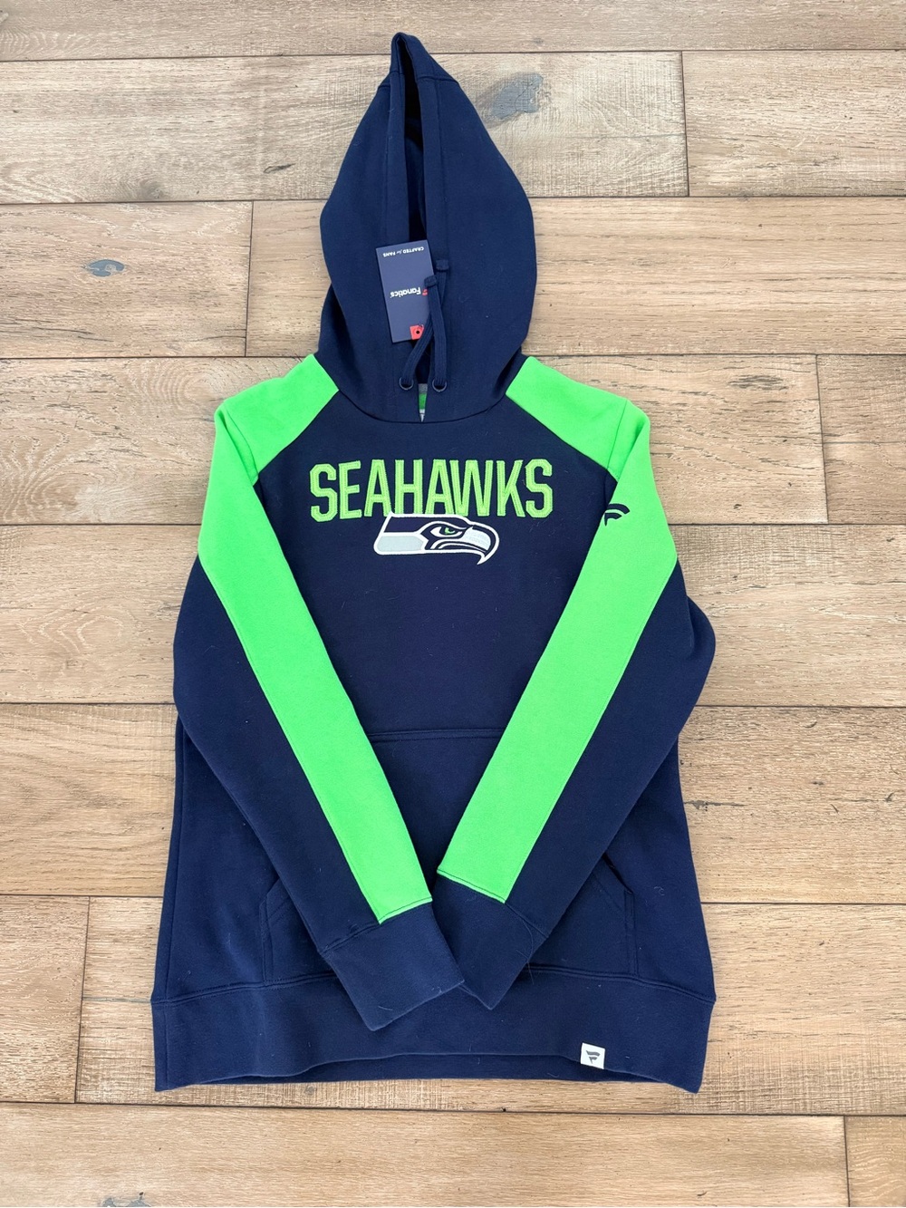 Seattle Seahawks Women’s Navy & Neon Green Hoodie